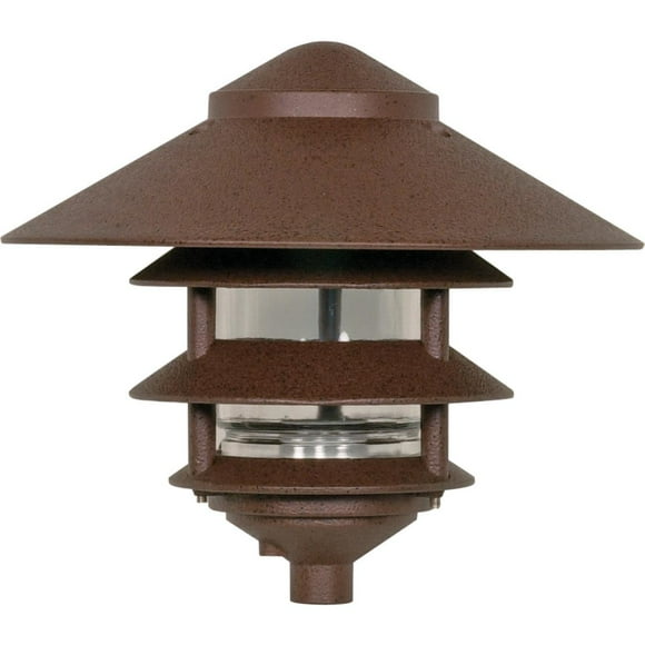 Nuvo Lighting SF76/637 Outdoor Pathway and Garden 3-Louver Pagoda Light Fixture, Large, 10-Inch Hood, 100 Watts/120 Volts (Bronze)