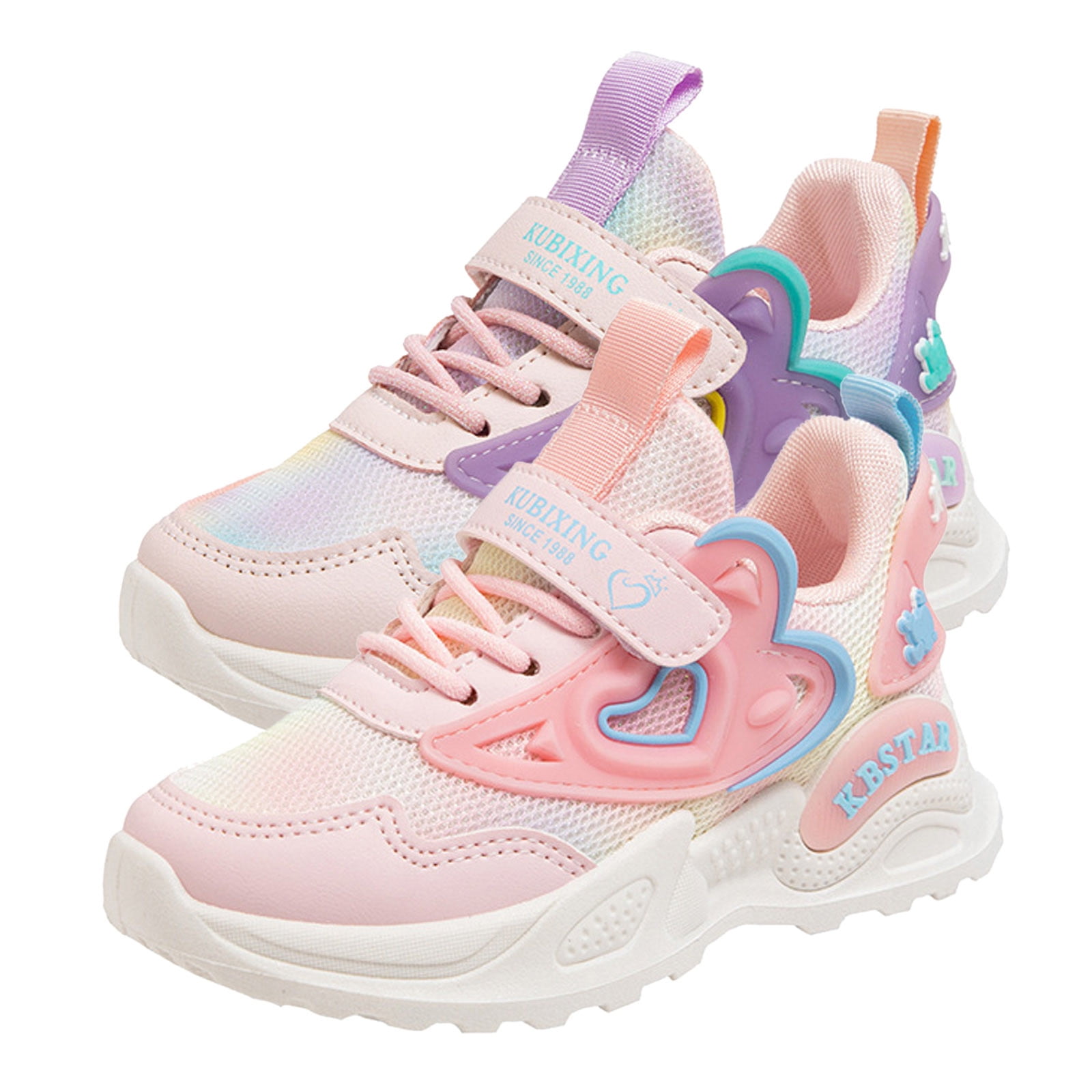 Durtebeua Girls Iridescent Athletic Shoes Size Purple 1.5