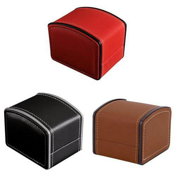 Zhaomeidaxi PU Leather Wristwatch Display Case Organizer for Men and Women Black Single Watch Gift Box