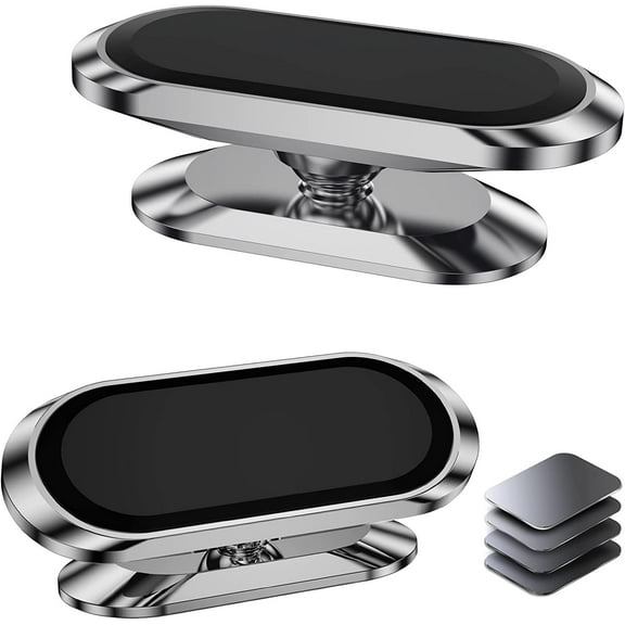 【2-PACK】Magnetic phone holder for car, [ Super Strong Magnet ] [ with 4 Metal Plate ] iPhone Magnetic car mount for cell phone, [ 360° Rotation ] Universal Dashboard adhesive Car Magnetic Phone Mount