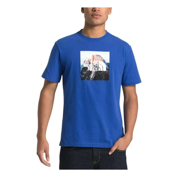 NORTH FACE Mens Blue Logo Graphic T-Shirt S