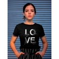 thumbnail image 2 of Love Text Scattered Hearts Shaped T-Shirt Women -Image by Shutterstock, Female 3X-Large, 2 of 4