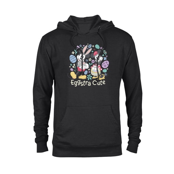 Disney Mickey & Minnie Mouse Easter Eggs Spring Eggstra Cute - Pullover Hoodie for Adults - Customized-Black