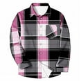 thumbnail image 5 of USNSM Mens Classic Long Sleeve Plaid Shirts Jacket Casual Fashion Turndown Collar Button Down Shirt with Pockets Pink M, 5 of 5