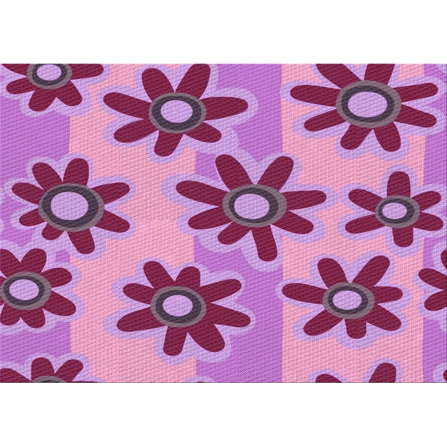 Ahgly Company Machine Washable Indoor Rectangle Transitional Violet Purple Area Rugs, 8' x 10'
