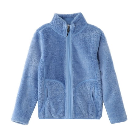 

Kids Baby Boys Girls Fleece Jackets Long Sleeve Zip Up Coat Children s Fuzzy Winter Warm Sweatshirt Outwear Cardigan