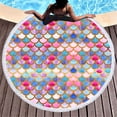 thumbnail image 1 of Agiferg Round Printed Beach Towel Microfiber Shawl Beach Towel Beach Mat, 1 of 4