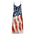 thumbnail image 4 of OAVQHLG3B Womens Dresses Sun Dresses Women Summer Casual 4th of July Outfits American flag s Summer Casual Beach Sleeveless Suspenders Printing Dress, 4 of 5