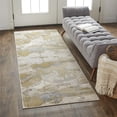 thumbnail image 3 of Feizy Aura Modern Watercolor, Gray/Ivory/Gold, 2' 10" x 7' 10" Runner, Easy Care Stain Resistant Fade Resistant, Area Rug for Living Room and Bedroom, 3 of 11