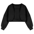 thumbnail image 3 of hxobax Oversized Jacket Sweatshirts for Womens Preppy Clothes Open Front Long Sleeve Crop Cardigans, 3 of 5