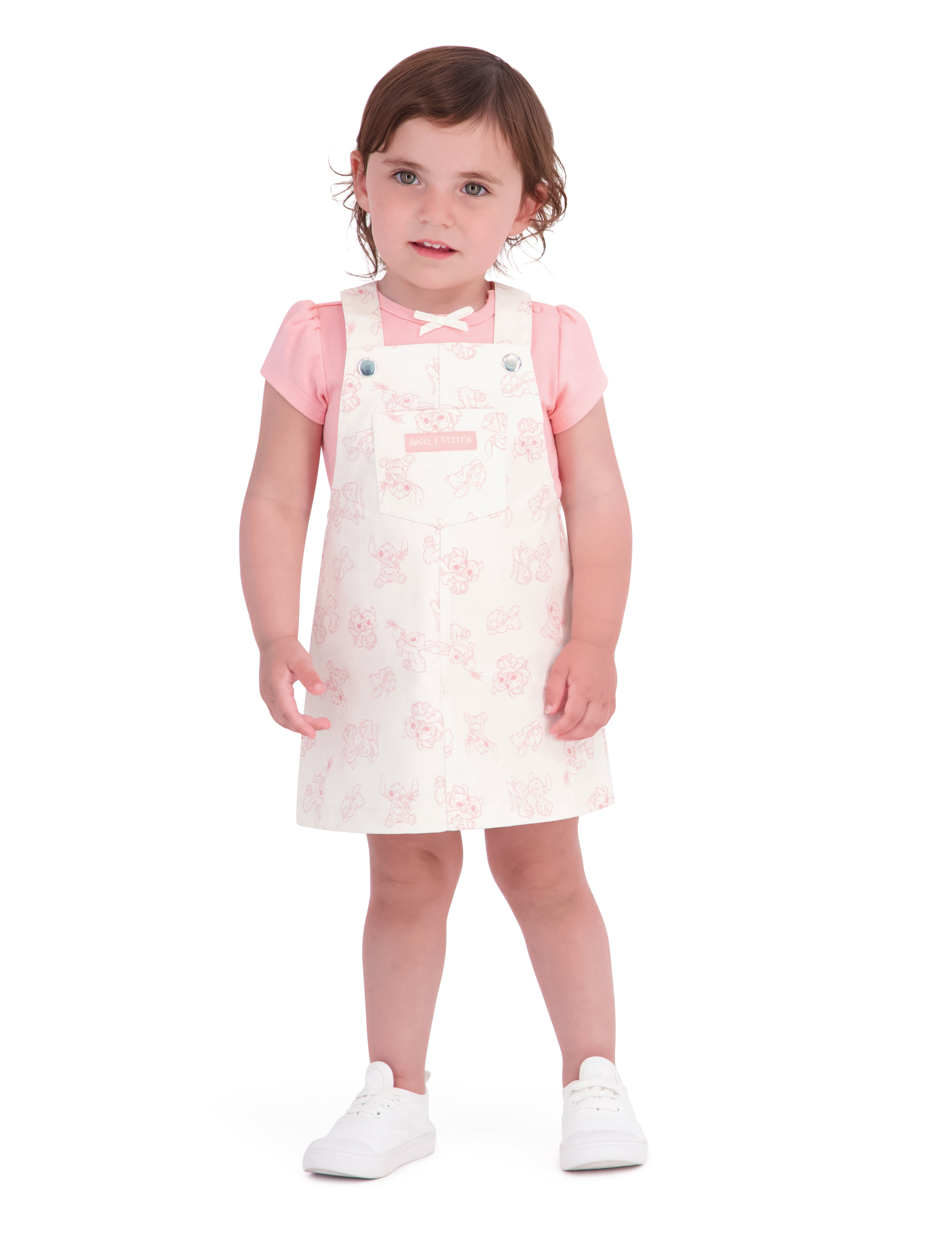 Stitch and Angel Baby Girl 2 Piece Jumper Set, Sizes 0-24 Months