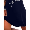 thumbnail image 4 of DYMADE Women Butterfly Printed Hot Diamond Long Sleeve T-shirt Dress, 4 of 4