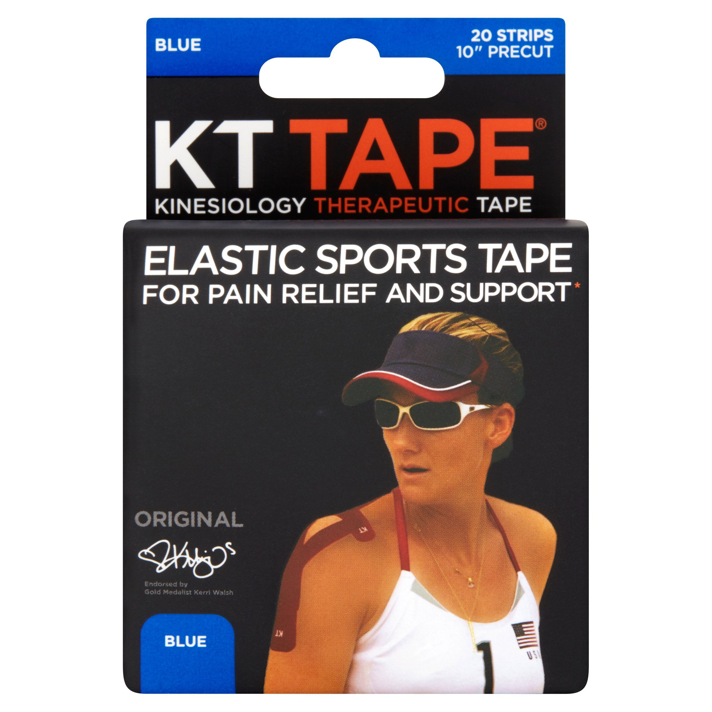 1 Roll of 20 Precut Strips Navy Blue KT Tape Original Cotton Kinesiology Tape 
