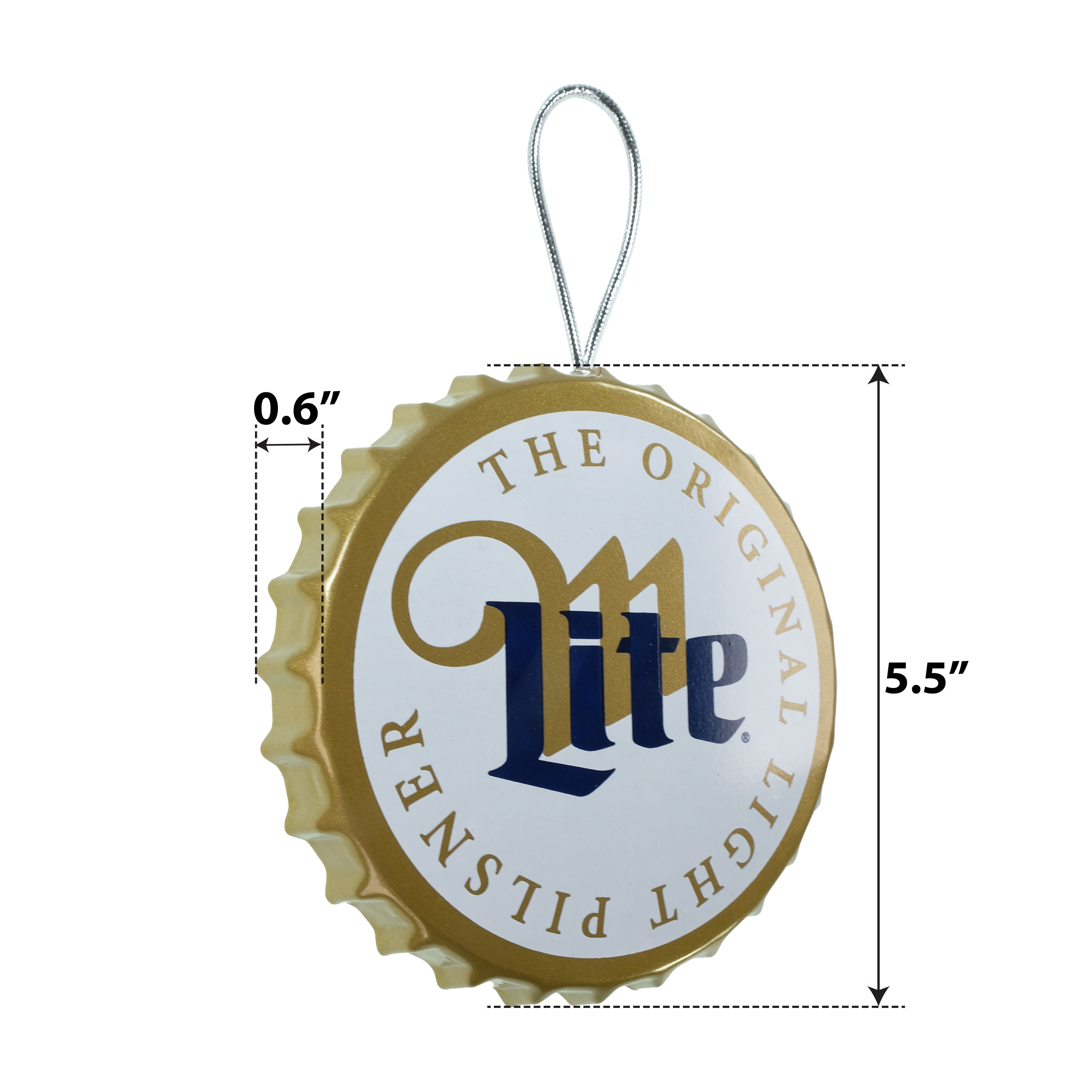 Miller Lite Metal Bottle Cap Christmas Ornament – Hanging Decoration