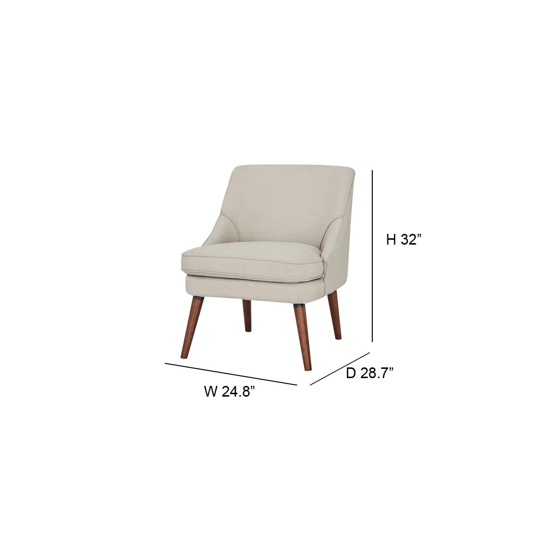 A&D Home Dana Linen Accent Chair, Beige