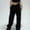 Black, variant on Women's Sweatpants Petiet with Pockets and Drawstring Under $10 Medium Solid Color Baggy Wide-Leg Casual Comfort Loose Pants