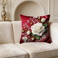 thumbnail image 5 of Yhmxh White Roses Throw Pillow Covers 18x18 Inch Floral Cushion Cases for Bedroom or Living Room, Romantic Rose Decorative Pillowcases Sofa Cushion Covers for Elegant Home Decor, 5 of 6