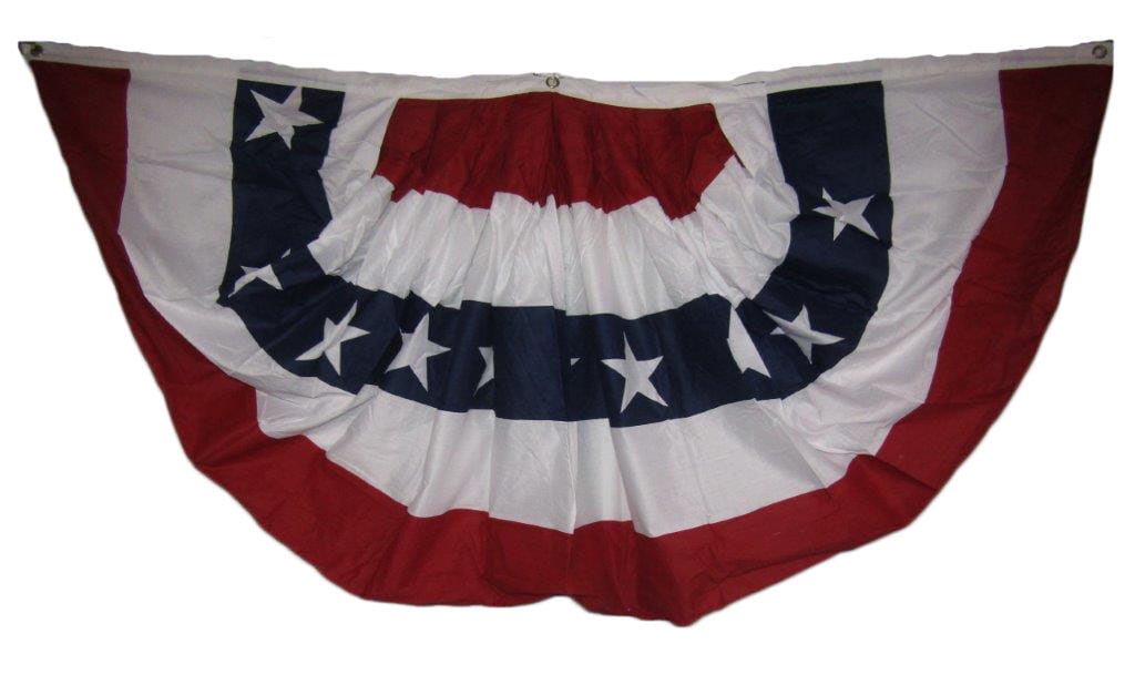 7 Pack 3x6 USA American 3'x6' 210D Nylon Embroidered Fan Flag Banner Bunting 