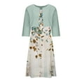 thumbnail image 4 of Ecqkame Summer Dress Sets Women 2 Piece OutfitsSummer Printed Round Neck Elegant A Line Sling Dress And Half Sleeve Cardigan Tops Set Suit Mint Green L, 4 of 5
