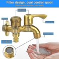 thumbnail image 3 of Double Tap 1/2 "garden Faucet Brass Outdoor Faucet Garden Anti-frost Double Outlet Faucet Washing, 3 of 4