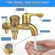 thumbnail image 3 of Double Tap 1/2 "garden Faucet Brass Outdoor Faucet Garden Anti-frost Double Outlet Faucet Washing, 3 of 4
