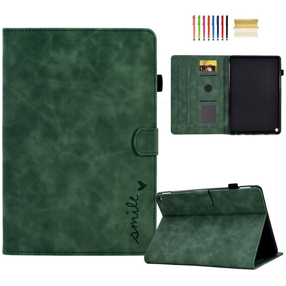 SaniMore Case for Lenovo Tab M10 Plus 3rd Gen 10.6 inch 2022 TB-125F/128F, Wear-resistanrt PU Leather TPU Auto Wake/Sleep Card Slots Pen Holder Kickstand Magnetic Full Protective Wallet Cover, Green