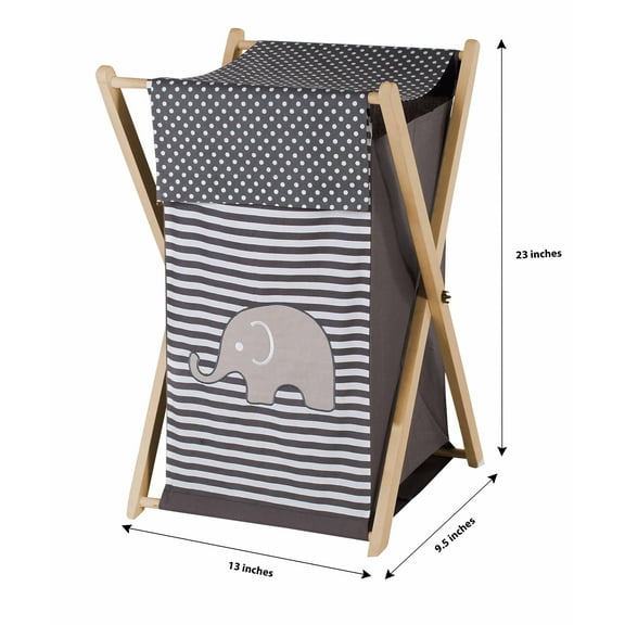 Bacati - Elephants Nursery Storage Items, White/Grey