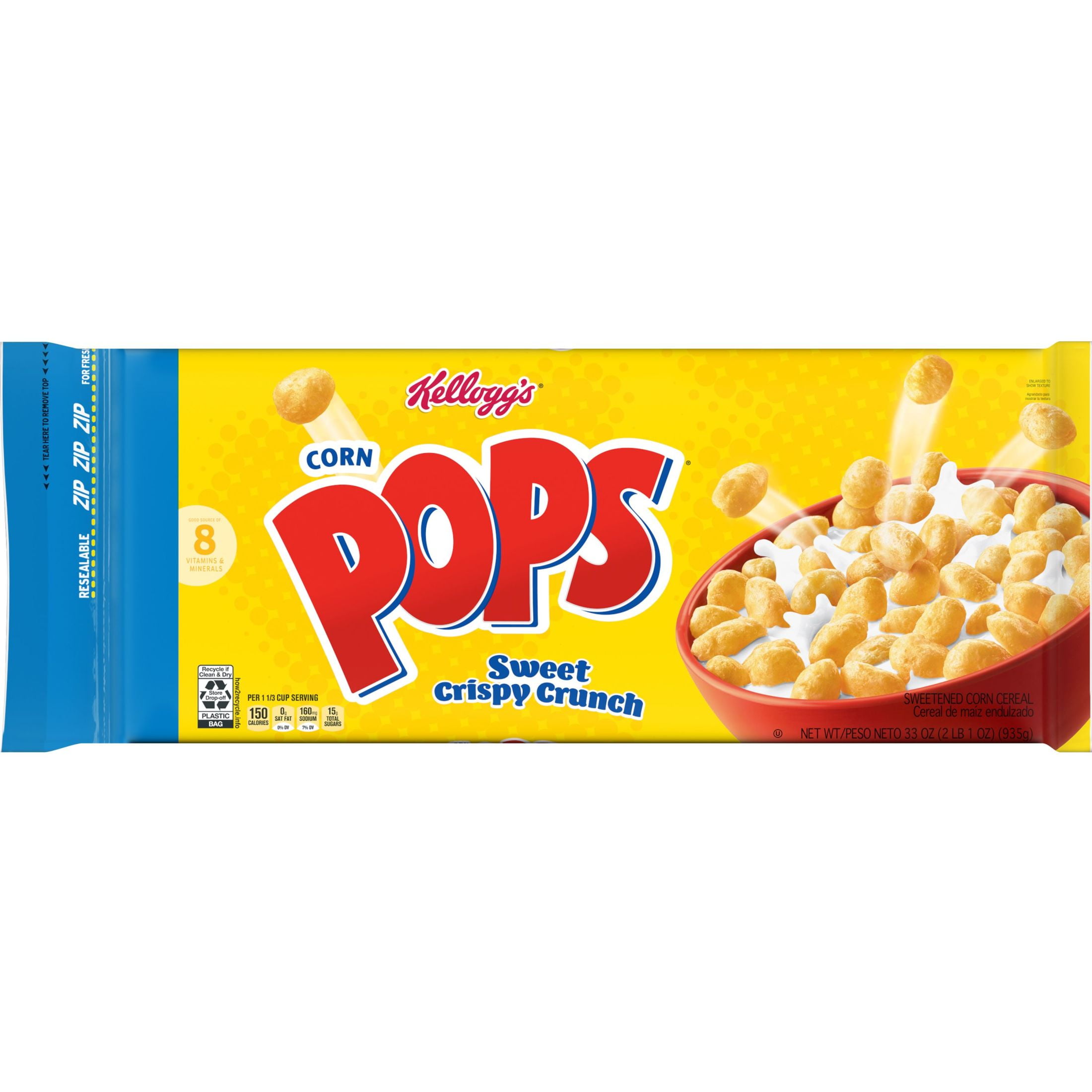 Kellogg's Corn Pops Original Cold Breakfast Cereal, 33 oz Box
