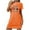 Orange, variant on Wancir Women's Plus Size Sleepshirt Short Sleeve Round Neck with Chest Print for Nightwear