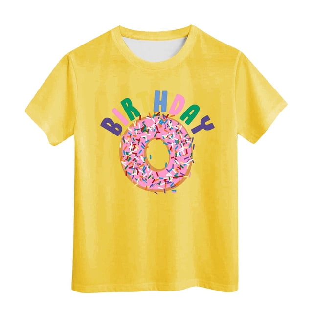 T-Shirt de Noël pour Fille, Manches Courtes, Col Rond, Coupe Décontractée, Basique
