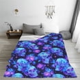 thumbnail image 5 of Bingfone Skull flower star sky Print Flannel Fleece Blanket Throw Blanket for Bed,Sofa,Couch,Travel,Camping(80"x60" ), 5 of 8