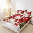 thumbnail image 4 of Homewish Funny Cartoon Snowman Twin Sheet Sets, Kawaii Christmas Tree Twin Fitted Sheet, Teens Kids Boys Girls Flat Sheet, Ultra Soft Bedroom Decor, 3pcs, 4 of 7