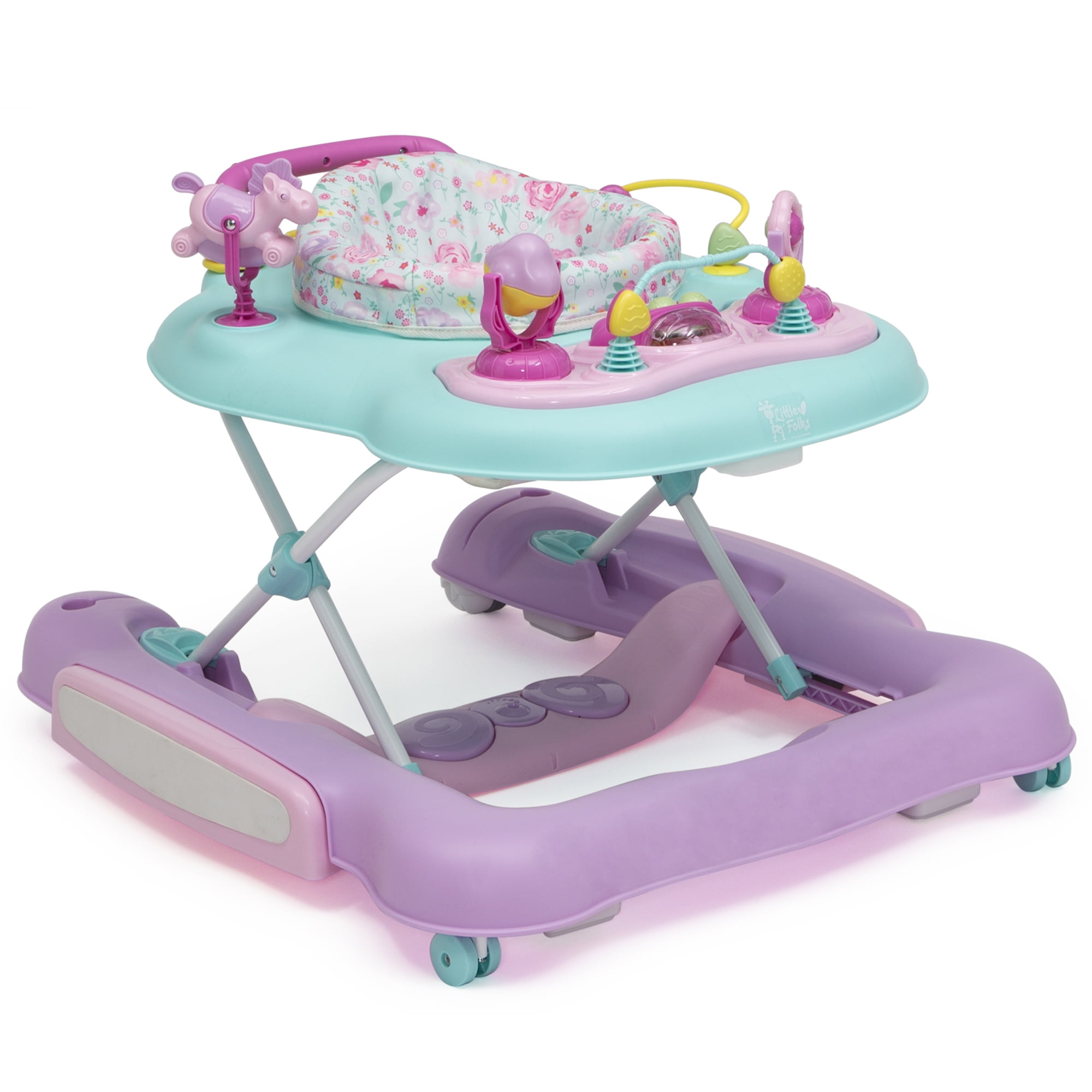 Electronic Baby Walker With Activity Station Bright Start Adjustable Height Pink 