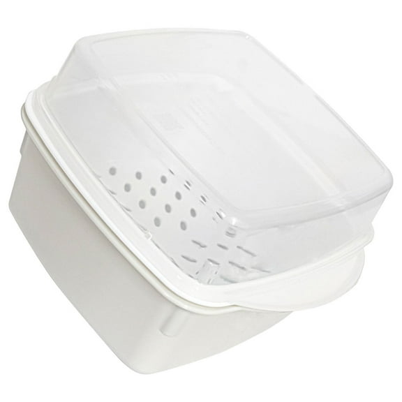 PTOOTP White Plastic Microwave Steamer Basket for Healthy Cooking, Nutrient Retention, and Convenient Easy Use Kitchen Accessory