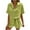 Green, variant on Maplenight Women's 2 Piece Outfits Lapel Long Sleeve Button Down Shirts and Drawstring Shorts Sets Casual Lounge Vacation Summer Sets