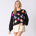 thumbnail image 2 of Sudadera con capucha y parches de purpurina, camiseta vintage Harajuku, ropa de calle ajustada de manga larga, ropa de mujer, camiseta de Halloween, otoño e invierno, 2 of 5