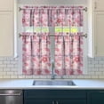 thumbnail image 3 of Kitchen Curtains and Valance Set 36 Inch Tier Pioneer Colorful Floral 3 Pieces Set Dining Room Small Curtain Drapes Cafe Curtains Valance for Home Decor Rod Pocket, 3 of 6