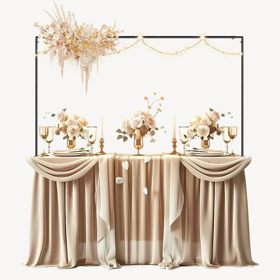 Over The Table Rod Stand with Clamps, Adjustable Metal Balloon Flower Decorating Arch for Wedding, Birthday, Party Decoration (Black)