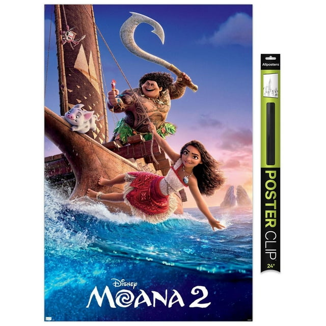 Disney Moana 2 - One Sheet Wall Poster, 22.375" x 34" Framed