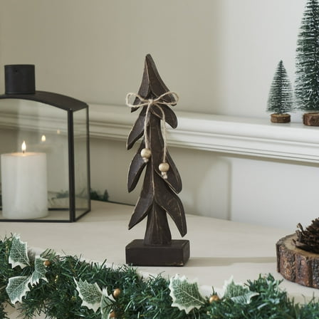 VHC Brands Festive Boughs Dark Wooden Tree 11x3x2