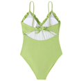 thumbnail image 3 of Women‘s One Piece Swimsuits Tummy Control Bathing Suits Shirred Front Ruffled Cross Monokini Swimwear, 3 of 8
