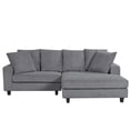 thumbnail image 2 of Alexent Sectional Sofa Deep Seat Couch Fabric Sleeper Chaise Couch Gray, 2 of 10