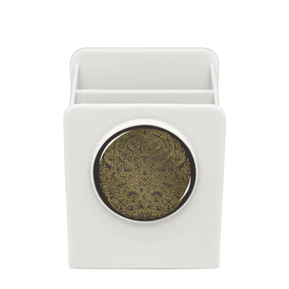 thailand culture circular foil Desk Pencil Holder Cup Pen Organizer