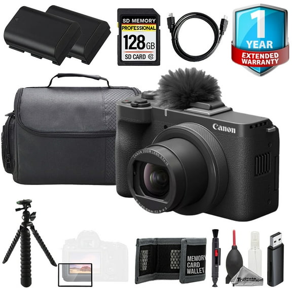 Canon PowerShot V1 Digital Camera   128GB   Tripod  1Yr Warranty - Value Kit (International Version)