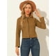 thumbnail image 2 of Chaqueta De Gamuza Sintética Para Mujer, Cuello Alto, Cremallera, Manga Larga, Abrigo De Motociclista Marrón S, 2 of 6