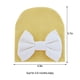 thumbnail image 4 of Sonducket Gorros de bebé, gorro con nudo de lazo, bonitos gorros para bebés, regalos de cumpleaños, accesorios cómodos para niños pequeños, mano de Sombreros nudo blanco amarillo Sonducket AP009361-21B, 4 of 5