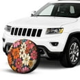 thumbnail image 2 of KAKALAD Hippie Floral 4 Spare Tire Cover Universal Car Vehicle Tools For Rv SUV Truck Camper Travel Trailer Accessories Buckle 14” Inch, 2 of 6