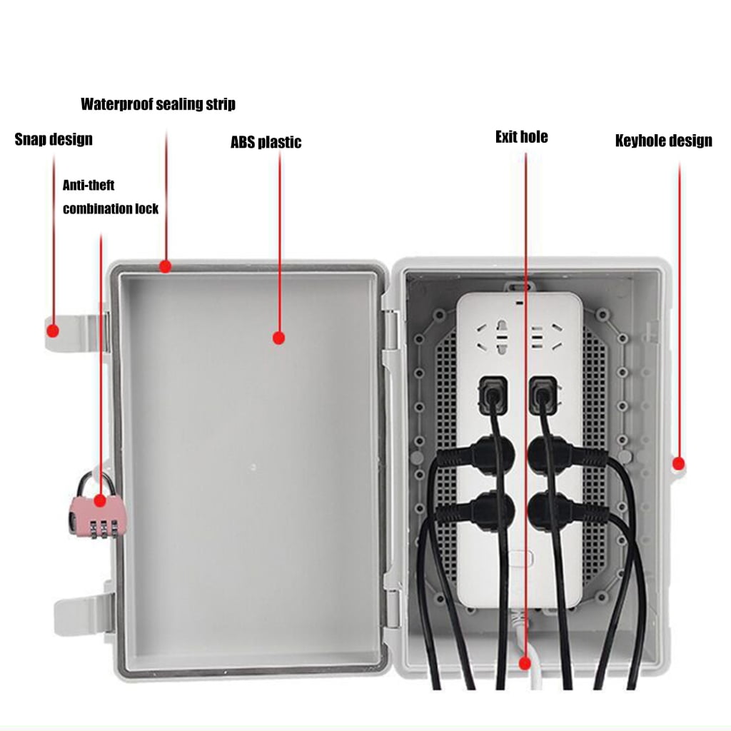 Waterproof Junction Box Electrical Enclosure Lockable Electrical Connection Box for Outdoor Indoor Cable Protections