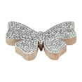 thumbnail image 3 of 'Butterfly Figurine with Mosaic Glass Inlay - Handcrafted Mango Wood Decor - Glam Style Accent for Home, Office, Bedroom & Living Room - 8" White', 3 of 13