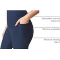thumbnail image 4 of Mondetta Leggings for Women - Yoga Leggings - Gym Workout Athletic Yoga Pants with Pockets - Basket Weave Tight (Large/Navy Blue), 4 of 7